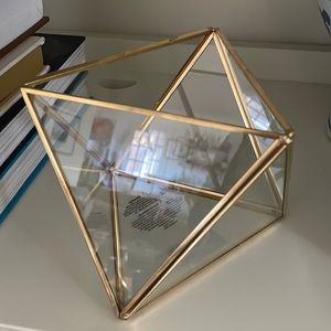 Geometric glass candle holder/dish